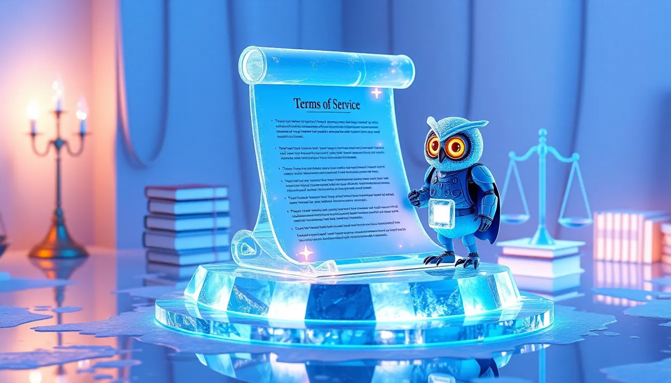 A gavel and documents representing terms and conditions