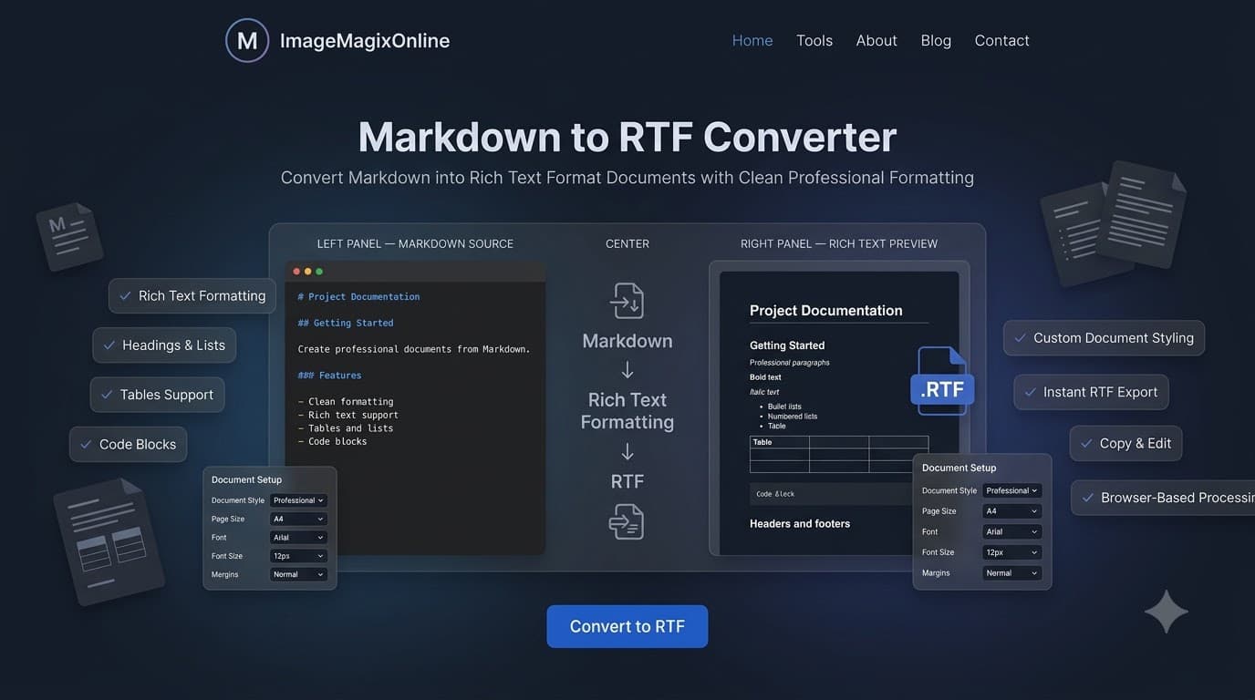 Markdown to RTF Converter tool preview