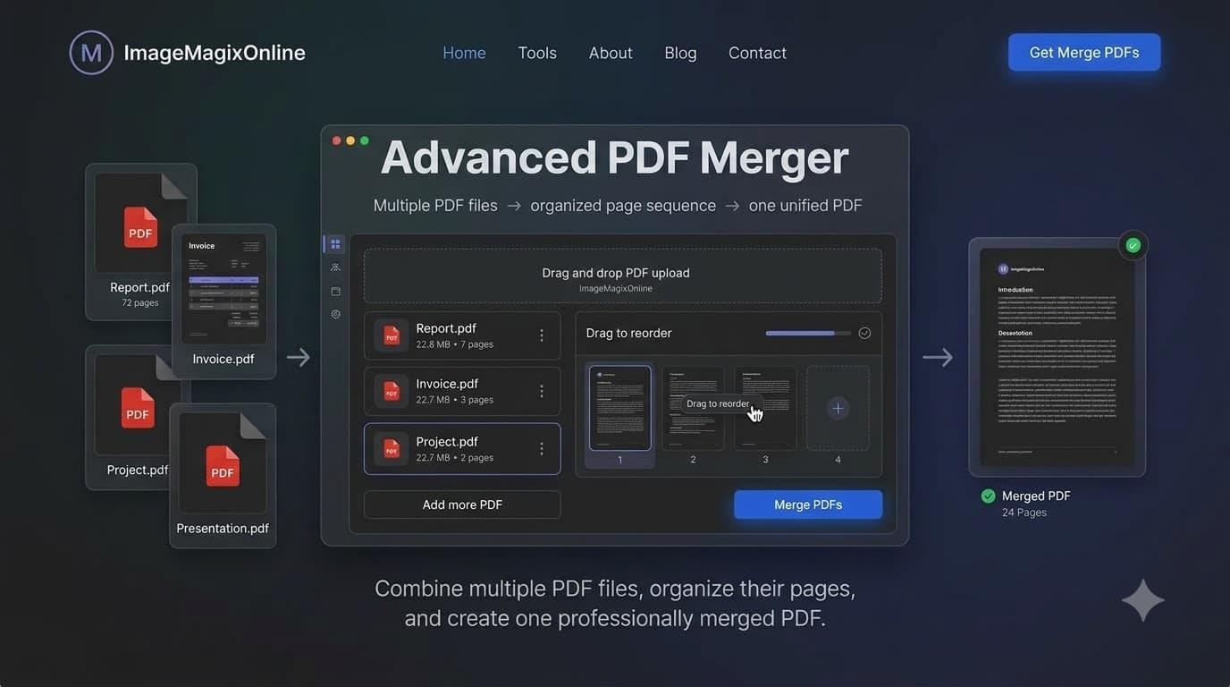 Advanced PDF Merger tool preview
