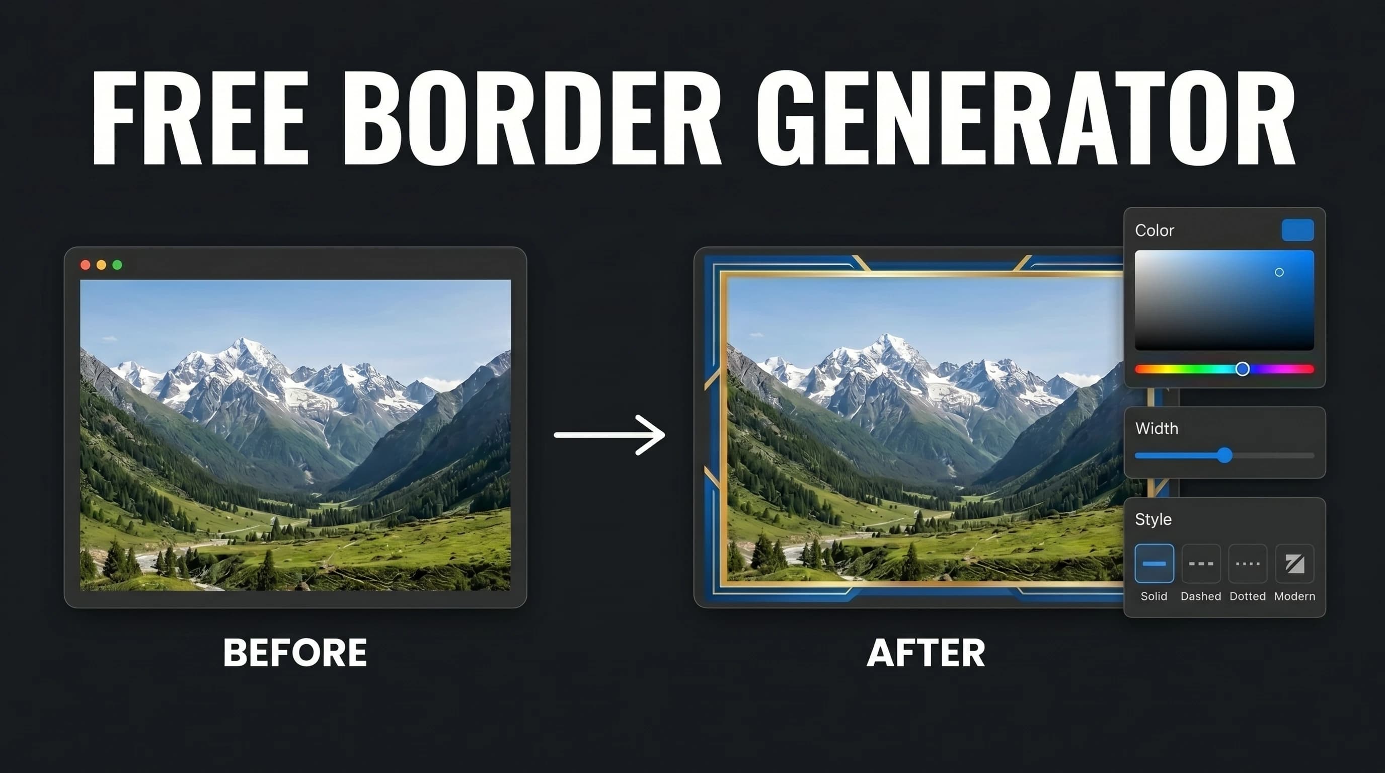 Image Border Generator tool preview