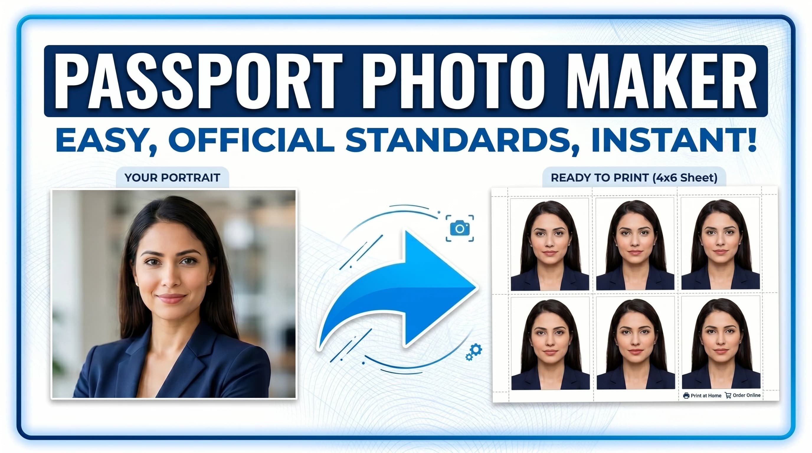 Passport Size Photo Maker Background Light Theme