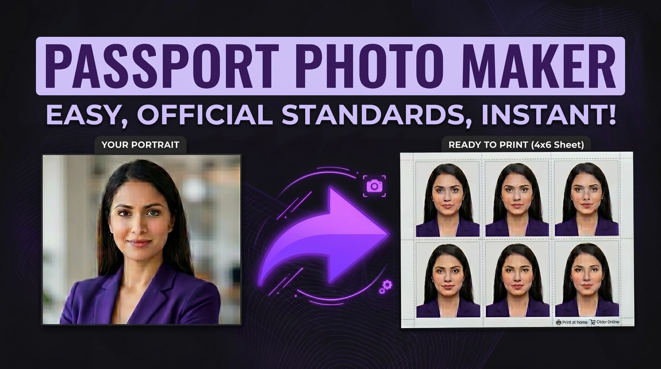 Passport Size Photo Maker Background Dark Theme