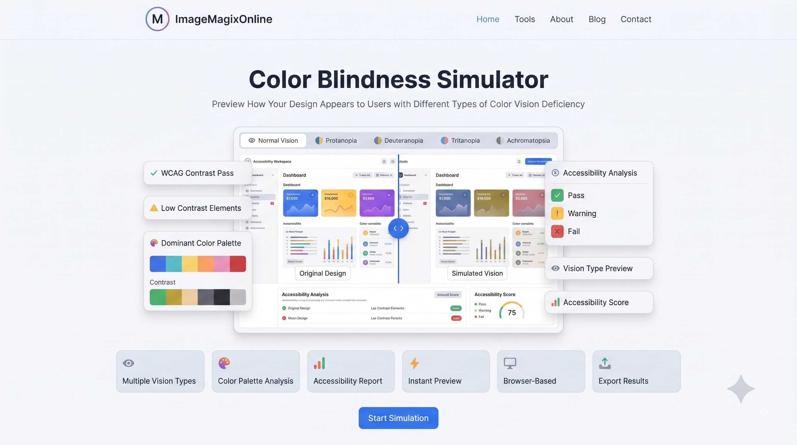 Color Blindness Simulator tool preview