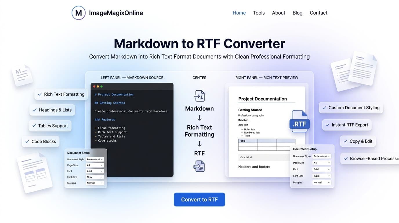 Markdown to RTF Converter tool preview