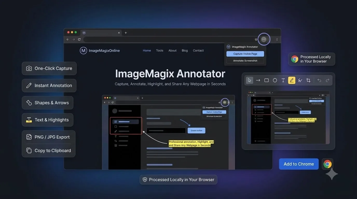 Thumbnail for Free Screenshot Annotation Tool for Chrome: ImageMagix Annotator — The Complete 2026 Guide